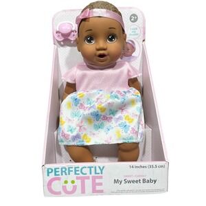 Perfectly Cute My Sweet Baby Doll 14 Inches Suck Thumb Pacifier Headband Outfit